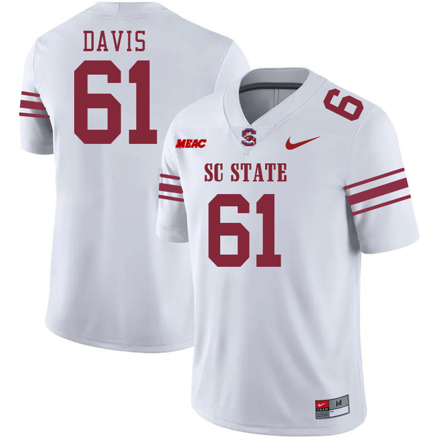 Men-Youth #61 Lee Davis South Carolina State Bulldogs 2023 College Football Jerseys Stitched-White